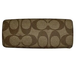 COACH Signature Monogram Tan Brown EyeGlass‎ Hard Case